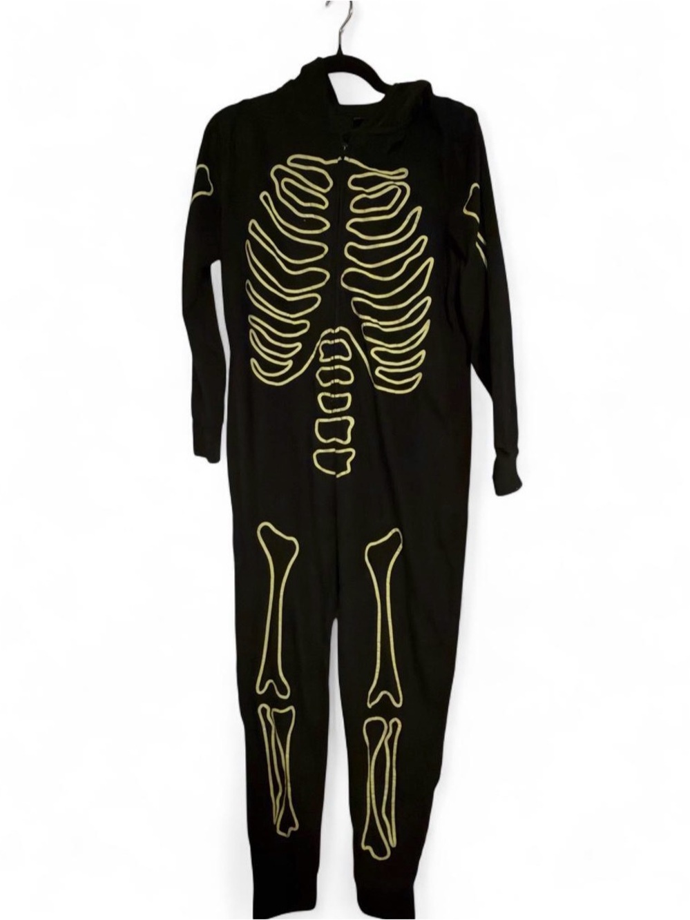 Women’s Black Glow Skeleton One-Piece Pajama